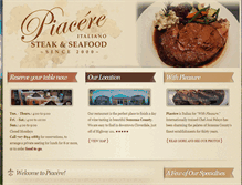 Tablet Screenshot of piacereristorante.com